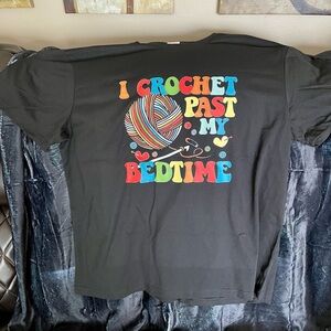 Black Crochet Graphic T-Shirt